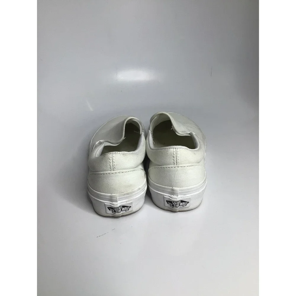 Vans Slip-On Shoes Womens 6 White Good Canvas Low Top Sneakers casual trendy